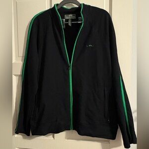 Vintage Women’s Lauren Ralph Lauren Black Jacket with Green Accents Sz XL